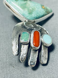 Native American One Of The Coolest Ever Santo Domingo Turquoise Sterling Silver Necklace-Nativo Arts