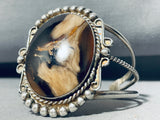 Horse Hair Agate!! Vintage Native American Navajo Sterling Silver Bracelet-Nativo Arts