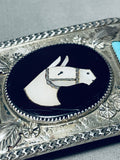 Important Vintage Mikey Simplicio Native American Zuni Turquoise Sterling Silver Buckle-Nativo Arts