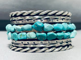 Unrivaled 97 Gram Vintage Native American Navajo Old Turquoise Sterling Silver Bracelet-Nativo Arts