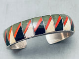 6 Inch Wrist One Of Most Unique Vintage Southwest Sterling Silver Bracelet-Nativo Arts