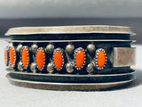 Noteworthy Jackie Singer Vintage Native American Navajo Coral Sterling Silver Bracelet-Nativo Arts