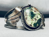 The Most Unique Vintage Native American Navajo Green Jasper Sterling Silver Bracelet-Nativo Arts