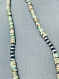 Native American Superior Vintage Santo Domingo Green Turquoise Sterling Silver Necklace-Nativo Arts
