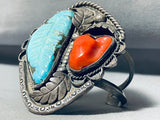 Carat Marked Bracelet (rare) Vintage Native American Navajo Turquoise Sterling Silver Bracelet-Nativo Arts