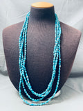 One Of The Best Vintage Native American Navajo Morenci Turquoise Sterling Silver Necklace-Nativo Arts