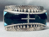 Important Vintage Francisco Gomez Turquoise Onyx Inlay Sterling Silver Bracelet