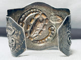 One Of The Most Detailed Vintage Sterling Silver Bracelet Cuff-Nativo Arts