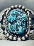 Heavy Museum Vintage Native American Navajo Sleeping Beauty Turquoise Sterling Silver Bracelet-Nativo Arts