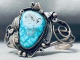 Museum Vintage Native American Navajo Carico Lake Turquoise Sterling Silver Bracelet Old-Nativo Arts