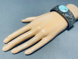 Stamp Work Ultra Master! Vintage Native American Navajo Turquoise Sterling Silver Bracelet-Nativo Arts