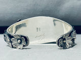 Domingo Signed Vintage Butterfly Turquoise Sterling Silver Bracelet-Nativo Arts