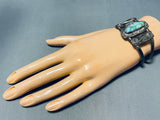 Blue Bird Turquoise Mine!! Rare Vintage Native American Navajo Sterling Silver Bracelet-Nativo Arts