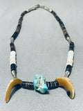 Native American Tremendous Vintage Santo Domingo Royston Turquoise Sterling Silver Necklace-Nativo Arts