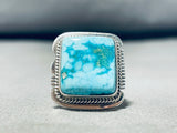 larson lee Native American Navajo Carico Lake Turquoise Sterling Silver Ring Signed Larson Lee-Nativo Arts