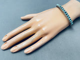Superior Vintage Native American Navajo Sky Blue Turquoise Sterling Silver Bracelet-Nativo Arts