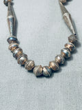 Striking Vintage Native American Navajo Handmade Sterling Silver Necklace