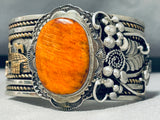 One Of The Best Vintage Native American Navajo Spiny Oyster Sterling Silver 14k Gold Bracelet-Nativo Arts