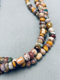 One Of The Best Agate Vintage Native American Navajo Sterling Silver Necklace-Nativo Arts