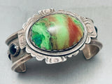 One Of The Coolest Ever Vintage Native American Navajo Chrysocolla Sterling Silver Bracelet-Nativo Arts