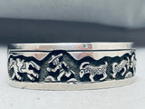 Memory Of Artist Vintage Native American Navajo Sterling Silver Bracelet Cuff-Nativo Arts