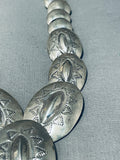 Fabulous Vintage Native American Navajo Handcarved Sterling Silver Pillows Necklace-Nativo Arts