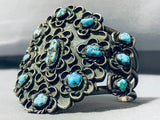 Teh Best Vintage Native American Navajo Waving Cluster Turquoise Sterling Silver Bracelet-Nativo Arts