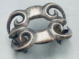Heavy Thorn Vintage Native American Navajo Hand Casted Sterling Silver Bracelet Old-Nativo Arts
