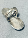 Radiant Vintage Native American Navajo 2 Carico Lake Turquoise Sterling Silver Immense Ring-Nativo Arts