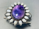 One Of The Coolest Vintage Native American Navajo Amethyst Sterling Silver Bracelet-Nativo Arts