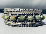 Stunning!! Vintage Native American Navajo Jade Sterling Silver Bracelet-Nativo Arts