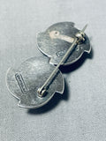 Impressive Vintage Native American Navajo Sterling Silver Pin-Nativo Arts
