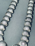 Stunning Vintage Native American Navajo Hand Tooled Sterling Silver Necklace-Nativo Arts