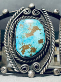 One Of The Finest Vintage Native American Navajo Morenci Turquoise Sterling Silver Bracelet-Nativo Arts