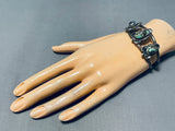 Rare Damale Vintage Native American Navajo Turquoise Sterling Silver Bracelet-Nativo Arts