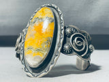 One Of The Best Ever Yellow Jasper Sterling Silver Vintage Native American Navajo Bracelet-Nativo Arts