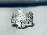 Fascinating Vintage Native American Navajo Sterling Silver Eagle Ring-Nativo Arts