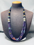 Native American Important Singer Amethyst Sterling Silkver Turquoise Necklace-Nativo Arts