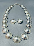 Tremendous Native American Navajo Sterling Silver Half Moons Necklace & Earrings Set-Nativo Arts