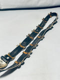 Signed Vintage Native American Navajo Bear Turquoise Sterling Silver Concho Belt-Nativo Arts