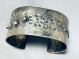 Dimples!! Hand Wrought Vintage Native American Navajo Sterling Silver Bracelet-Nativo Arts