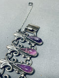 The Most Unique Vintage Amethyst Sterling Silver Clasp Bracelet-Nativo Arts