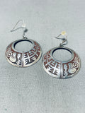 Traditional Vintage Native American Hopi Sterling Silver Earrings-Nativo Arts