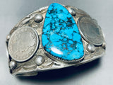Norman Cambridge Godber Turquoise Vintage Native American Navajo Sterling Bracelet-Nativo Arts