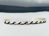 John Honie Vintage Native American Hopi Sterling Silver Wave Bracelet-Nativo Arts