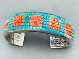 7.5 Inch Wrist One Of Best Vintage Inlay Turquoise Sterling Silver Bracelet-Nativo Arts