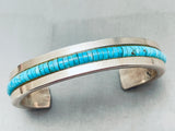 8 Inch Wrist Vintage Navajo Turquoise Heishi Bead Sterling Silver Bracelet-Nativo Arts