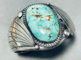 Important Vintage Native American Navajo Carico Lake Turquoise Sterling Silver Bracelet-Nativo Arts