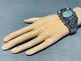 Early Vintage Native American Navajo Royston Turquoise Sterling Silver Button Bracelet-Nativo Arts