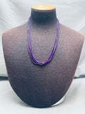 Gorgy Native American Navajo Sugilite Sterling Silver Necklace-Nativo Arts